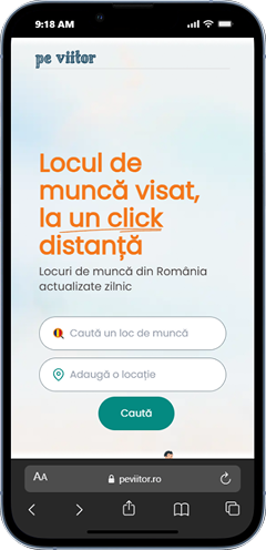 Aplicația peViitor pe telefon